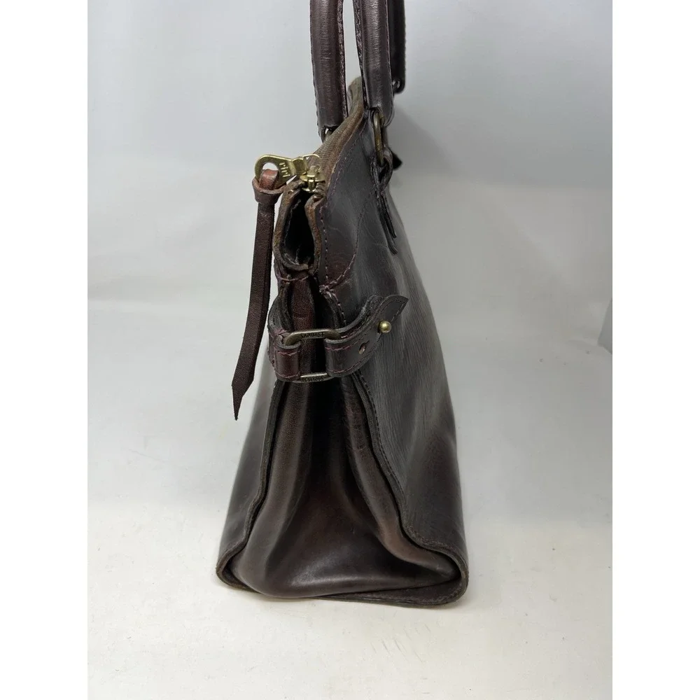 Sandast Sac De Jour Travel Business Bag leather Rare Brown Patina Briefcase